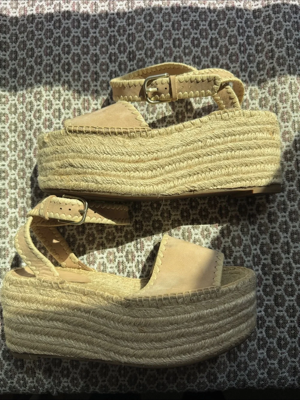 POUR LA VICTORIE PLV Rian Leather Wedges Size 6.5